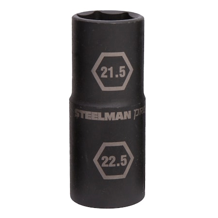 Steelman 1/2" Drive 6-Point Thin Wall 21.5mm x 22.5mm Impact Flip Socket 60187